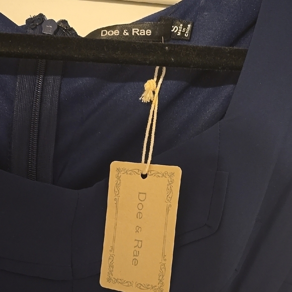 Doe & Rae Navy Fit & Flare Dress | Scoop Neck | Size S | NWT - Picture 3 of 3